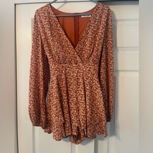 Floral Long Sleeve Romper